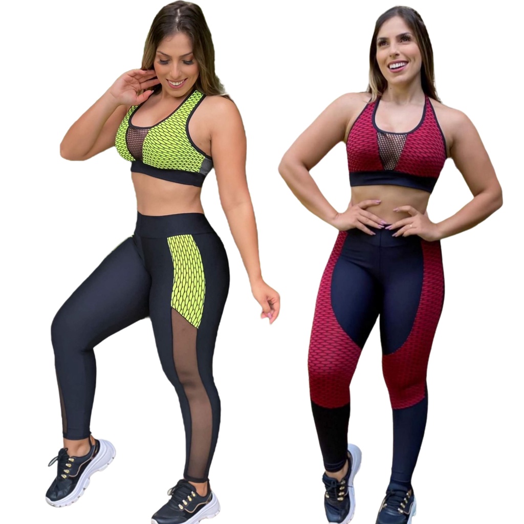 Conjunto legging +top fitness - Flor Brasil - Conjunto de Roupa Fitness -  Magazine Luiza