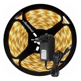 Fita Led Rolo 5m 3528 Branco Quente Dupla Face Prova D'agua