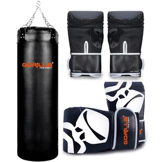 Saco De Pancada Boxe Treino Profissional 120 Cm + Luva Bate Saco Pro Adulto + Luva Infantil Gorilla