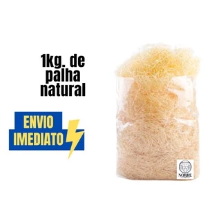 Palha Madeira Natural Para Cestas Decorativas e Artesanato 1kg.