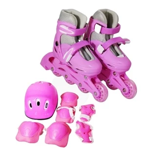 Patins 4 Rodas Incline Rosa com kit Proteção 31/34 em Oferta na Shopee