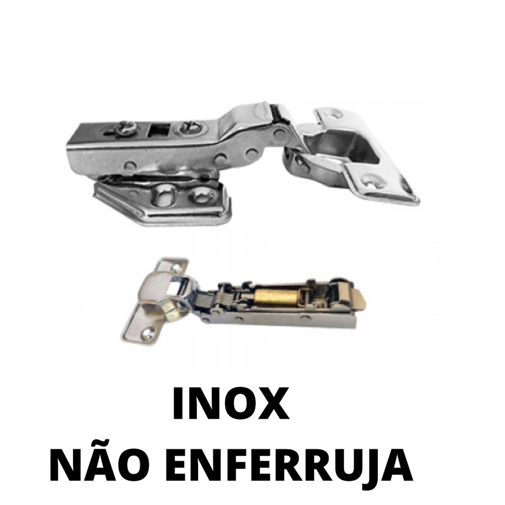 Kit Dobradi A Inox Caneco Mm Reta Com Amortecedor Para M Veis Perfeitos Para Locais