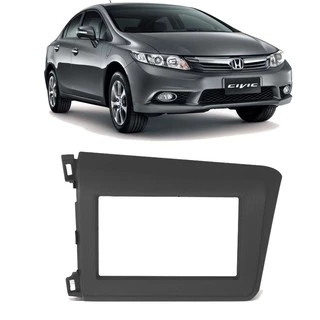 Moldura Painel DVD MP5 2 Din Honda Civic 2012 em diante na cor Grafite