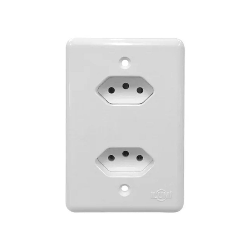 Tomadas Dupla Ilumi Monobloco 10a (fácil Instalação)