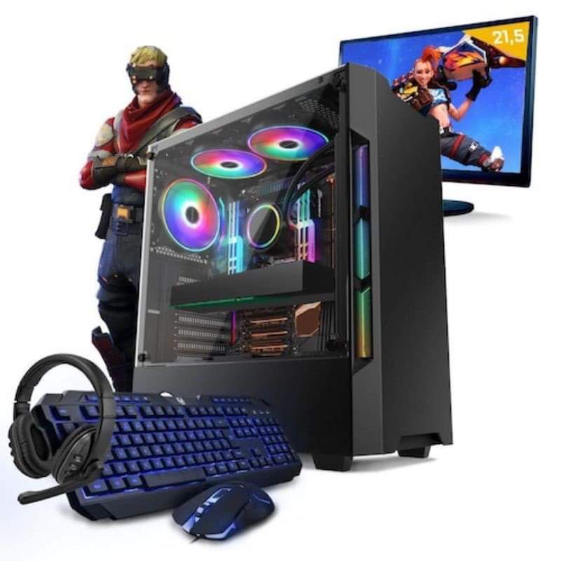 Kit Pc Gamer Smart Pc SMT81262 Intel i5 8GB (GeForce GTX 1650 4GB) 1TB + Monitor 21,5 Shopee