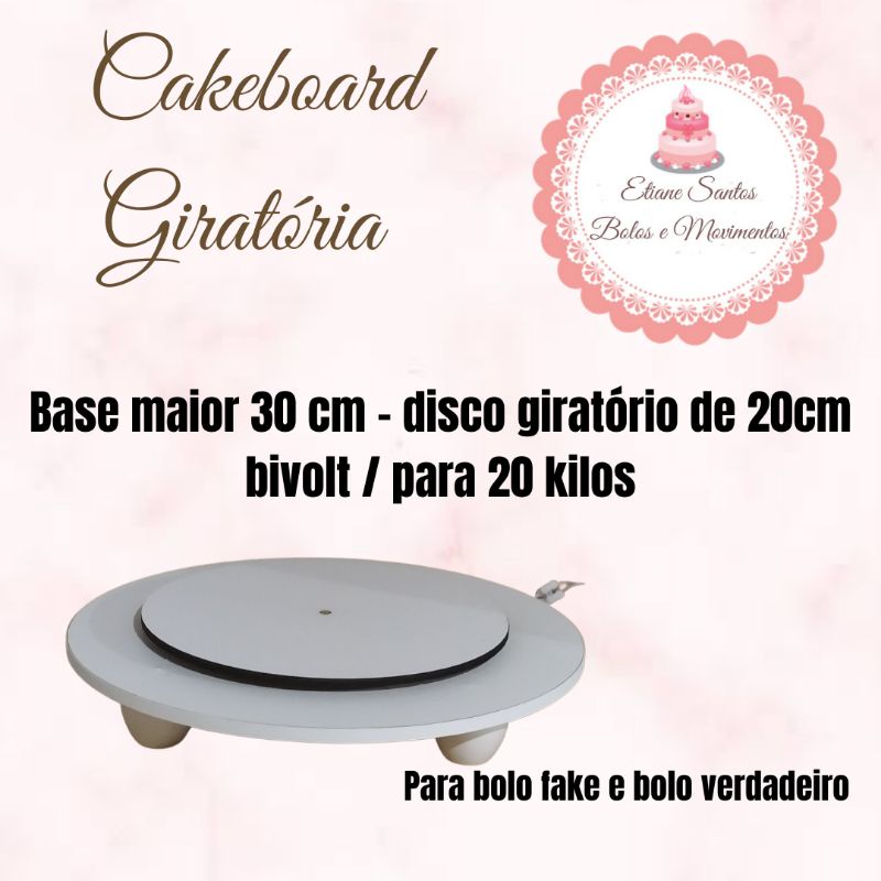 Bolos de liga de alumínio de 30 cm, base giratória para bolo