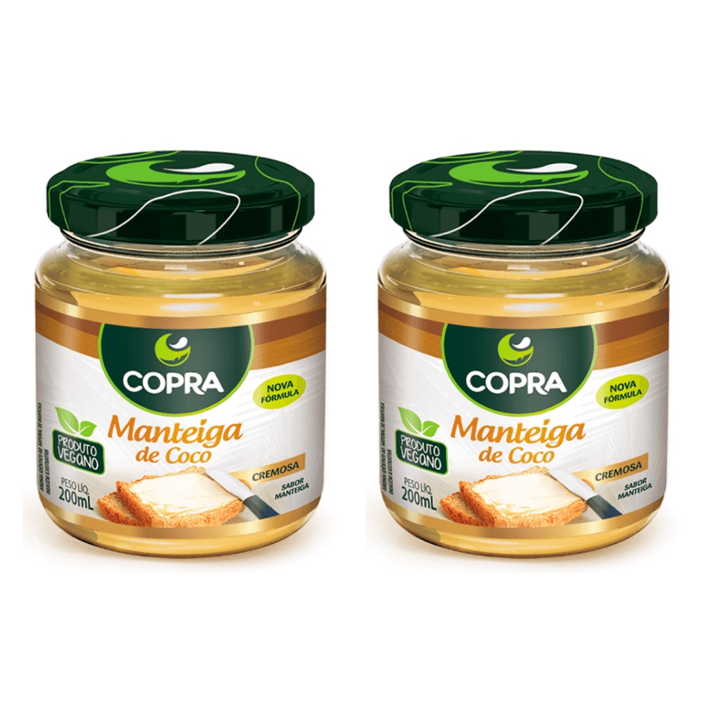 Manteiga de coco Copra kit com 2 potes de 200 gramas | Shopee Brasil