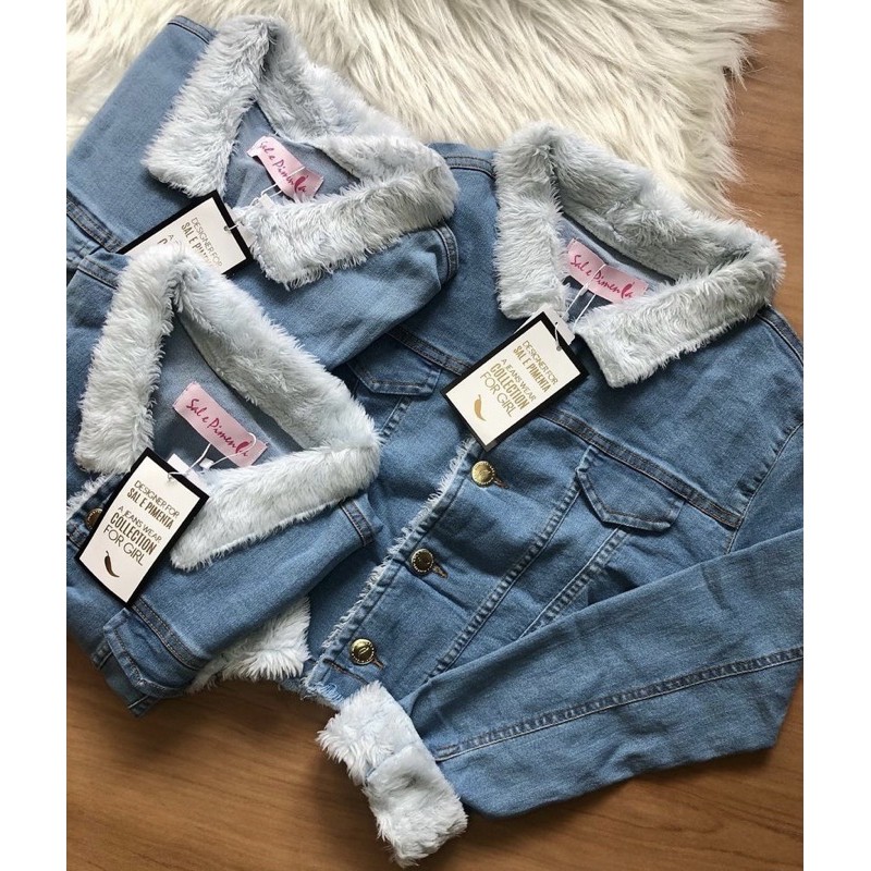 Jaqueta jeans sal e pimenta best sale com pelinho