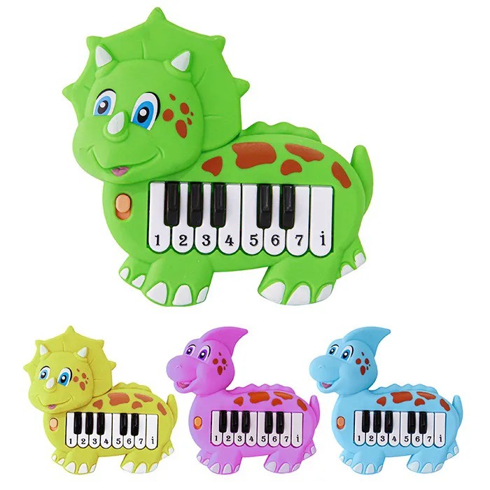 Teclado Pianinho Infantil Musical De Dinossauro Amarelo