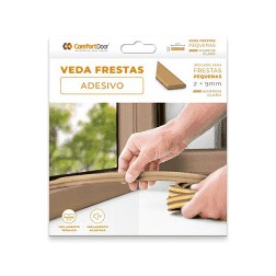 Veda Fresta Adesiva Janela Porta 2mm Marrom Claro - 6 Metros