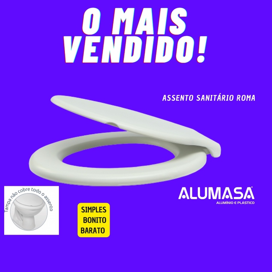 Assento Sanitário Confortável Premium Plástico Oval Encaixe Padrão Tapa de Privada