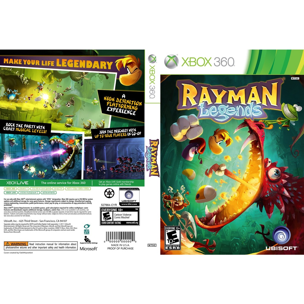 Rayman Origins + Rayman Legends Mídia Digital Xbox 360 - Jogos