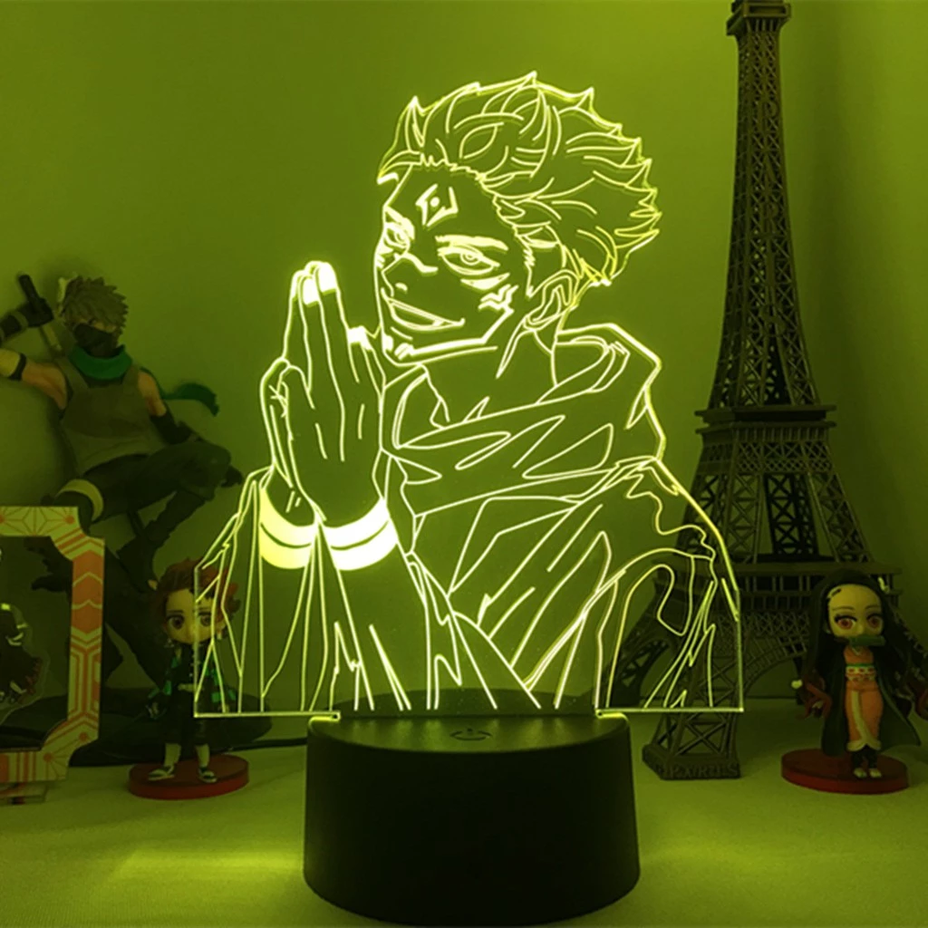 Jujutsu Kaisen Ryomen Sukuna Lâmpada Led Noturna Jagermeister