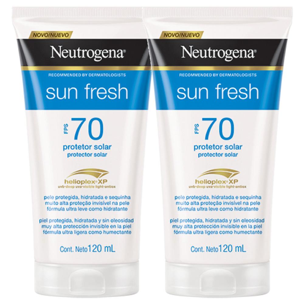 Kit com 2 Protetores Solar Neutrogena Sun Fresh Corpo FPS 70 120ml ...