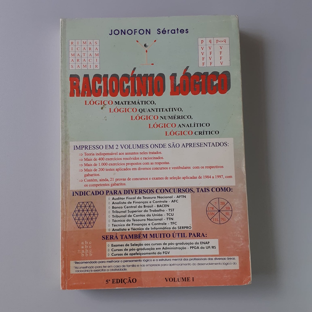 Livro Raciocínio Lógico - Jonofon Sérates | Shopee Brasil