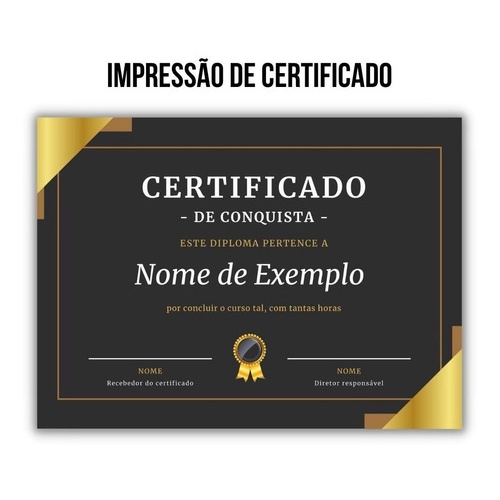 Impressão De Certificado A4 Brilho - Frente E Verso 50un | Shopee Brasil