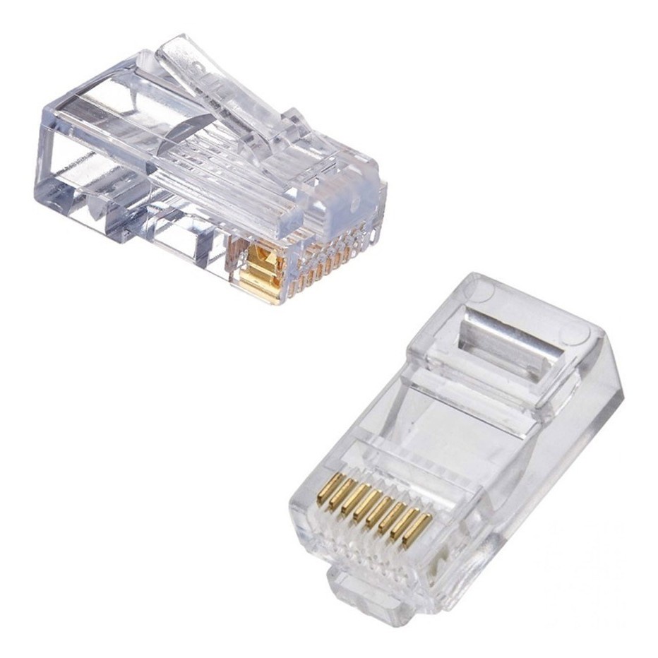 Conector RJ45 Macho CAT5e = Cristal para rede = 10/100 mbps | Shopee Brasil