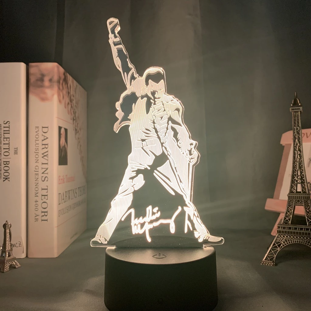 Queen Freddie Mercury Figure Lâmpada Led Noturna Jagermeister