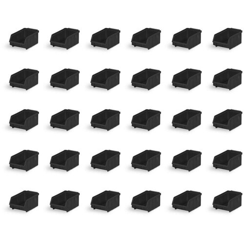 Caixa Bin 3 Kit 30 Para Peças Gaveta Preta