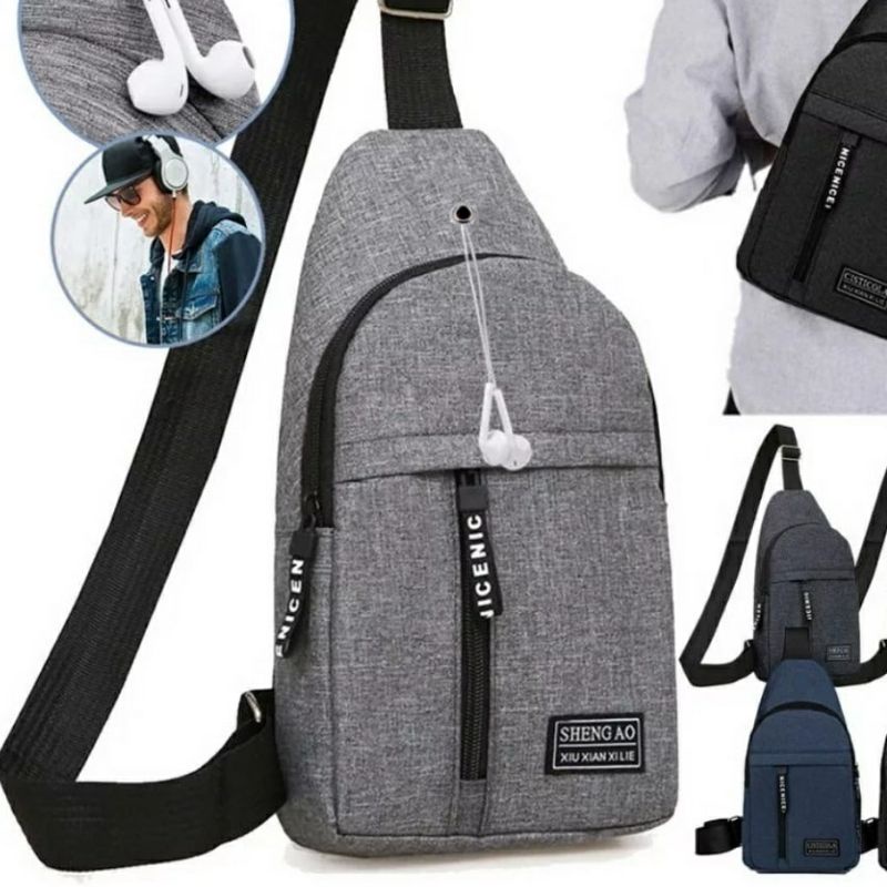 Mochila bolsa de peito transversal masculina/ Bolsa transversal impermeável