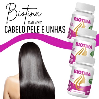 Kit 3 Biotina Firmeza Crescimento Saúde Cabelos Unhas Pele Genature