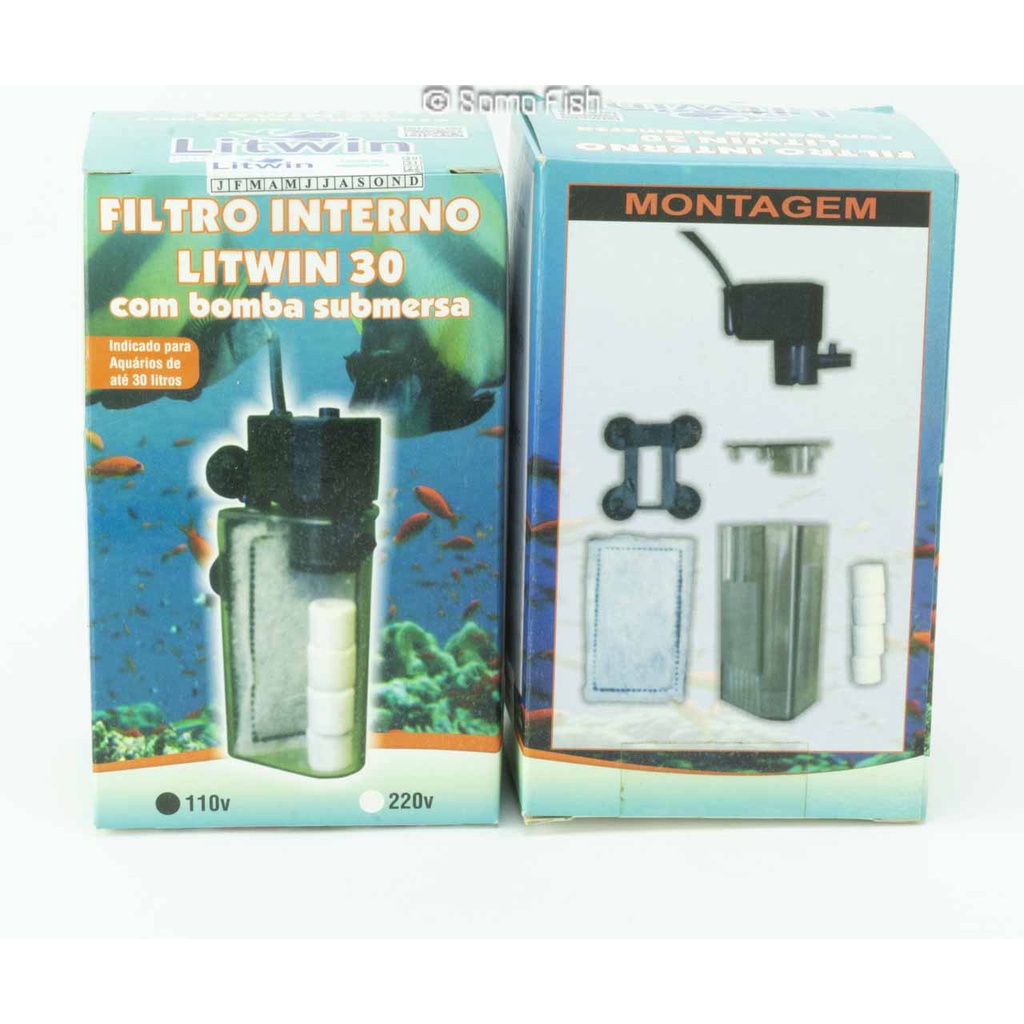 Filtro Interno com Bomba Submersa para Aquários Litwin 30 (110v ...