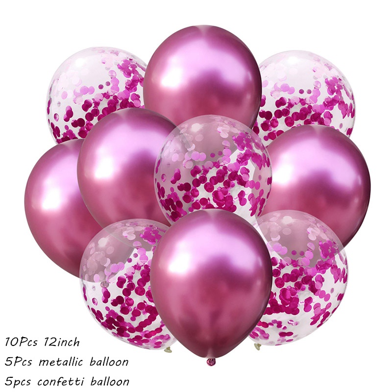 Kit com 10 Balões numero 10 ( 5 bexigas Metalizadas Rosa e 5 Bexigas ...