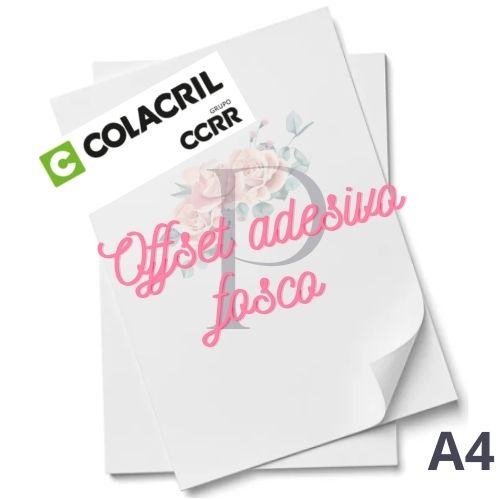 Papel Offset Adesivo Fosco A Colacril Folhas Shopee Brasil