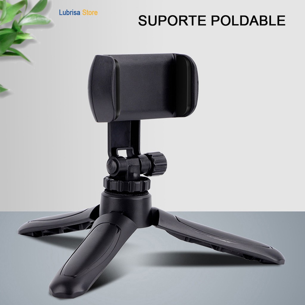 Suporte Para Celular De Mesa Tripé 360° Graus Portátil Dobrável