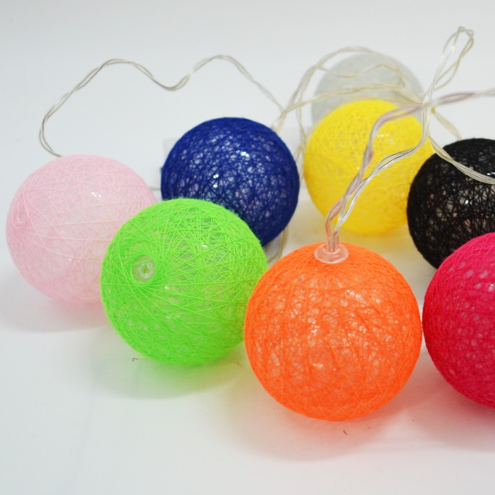 Cordão Luz Led Luminária 10 Bolinhas Coloridas 2m Shopee Brasil