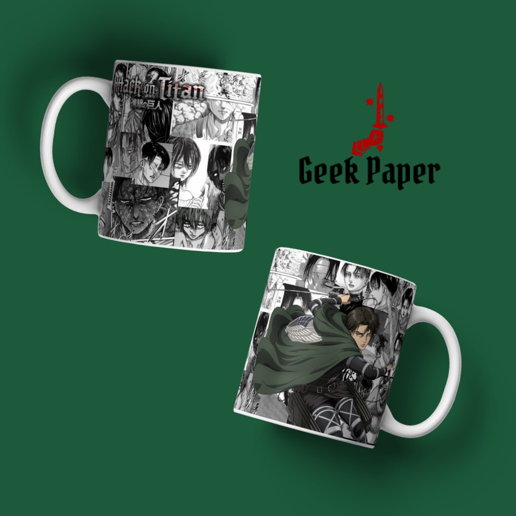 Caneca De Porcelana 325ml Shingeki No Kyojin Ataque Ao Titã