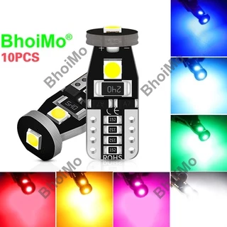 BhoiMo 10Pcs No polarity high-quality T10 led car interior light W5W 194 168 3SMD 3030 Read park dome license plate door light car interior indicator Panel Marker Rear tail trunk map signal lamp peanut bulb led auto Motorcycle lamp DC12v white red