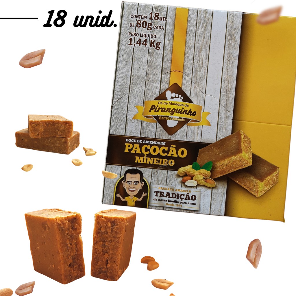 Paçoca Riquita 100 Unidades - Tradicional 1,5kg Tipo Paçoquita
