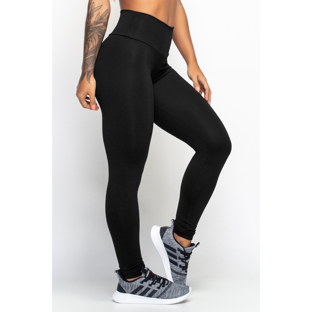 Calça Legging Fitness Preta Moda Feminina Esporte Leg Suplex Linda