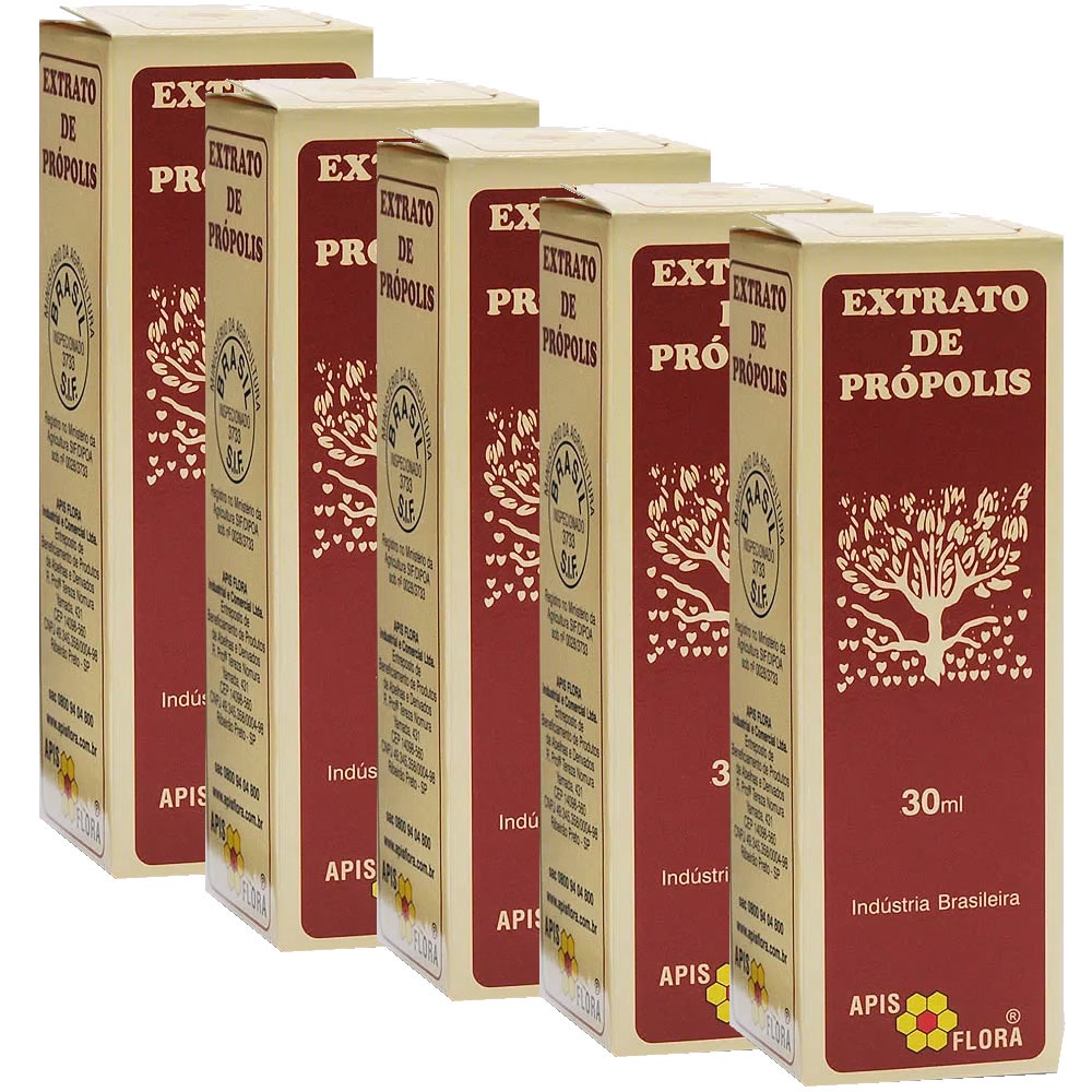 Kit Com 5 Extrato De Propolis Vermelho Organico 30ml | Shopee Brasil