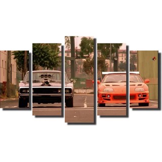 kit Conjunto Quadro decorativo mosaico 5 peças Velozes e furiosos toreto Bryan