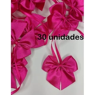 Laço de Cetim 5x5cm com fita para amarrar 30 unidades - Decorações bolas esferas acrílicas personalizados lembrancinhas