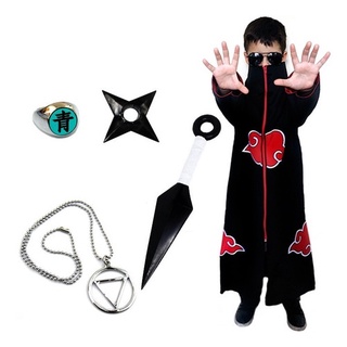 Kit Cosplay Chapéu Akatsuki Sakkat Com Colar Nuvem Akatsuki