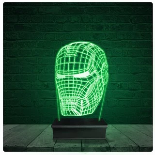Luminária Abajur Acrílico Led - Homem de Ferro