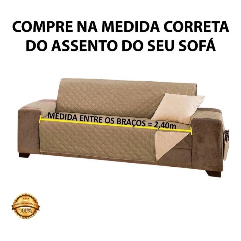 Protetor para sofa Dupla face king 4 lugares assento 2.40 matelado