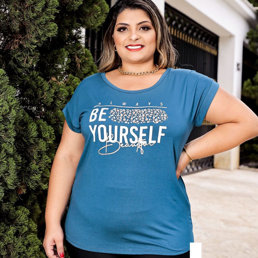 Blusa Feminina Malha Viscolycra Plus Size Tamanho (G1,G2,G3