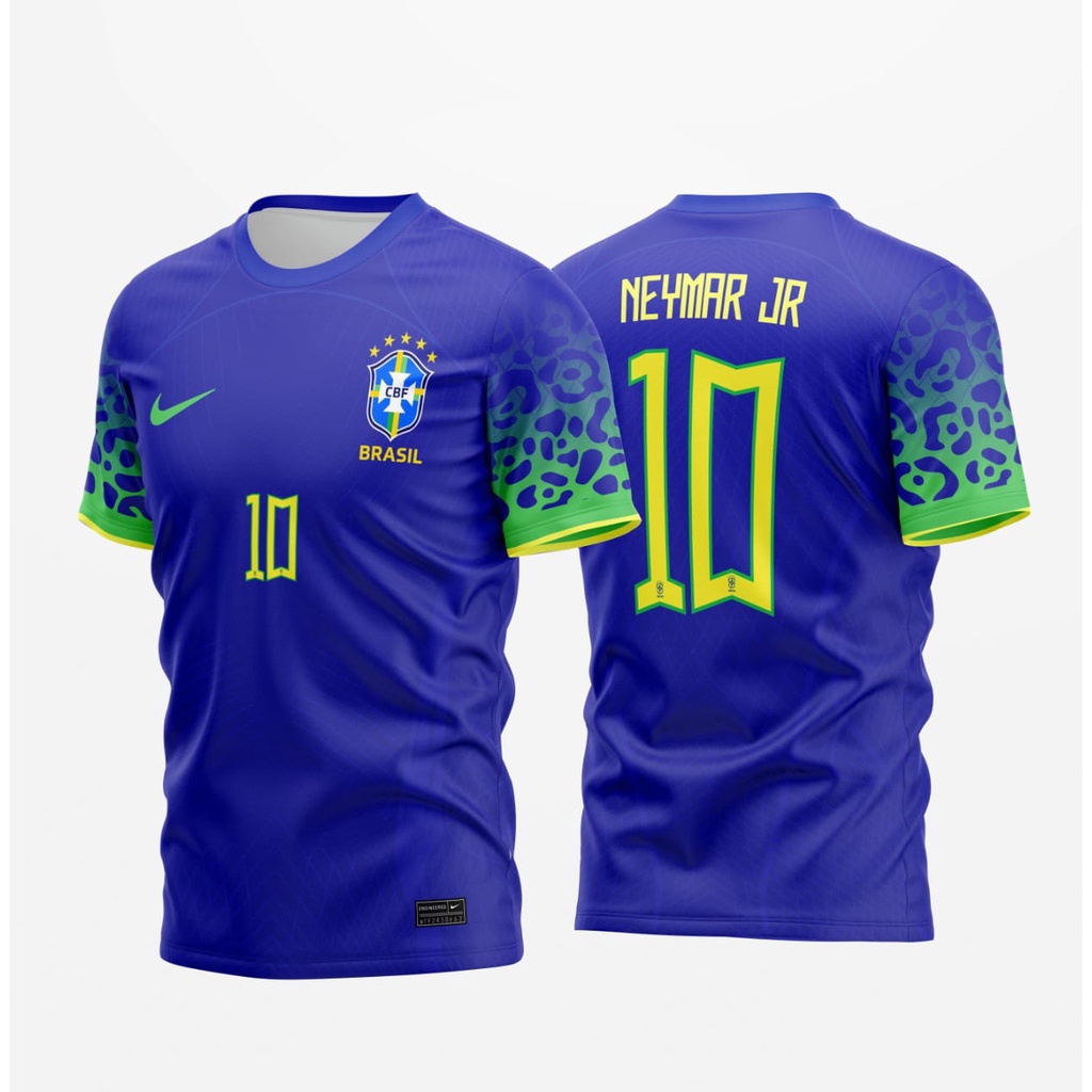 4 Camisa Brasil Personalizada Com Nome E Numero Preta, Azul - Escorrega o  Preço