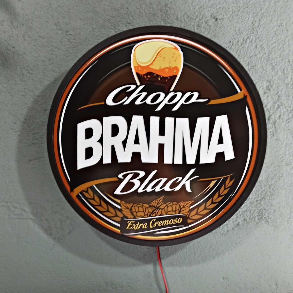 Luminoso decorativo placa led luminária abajur bar Redondo cerveja whisky refrigerante