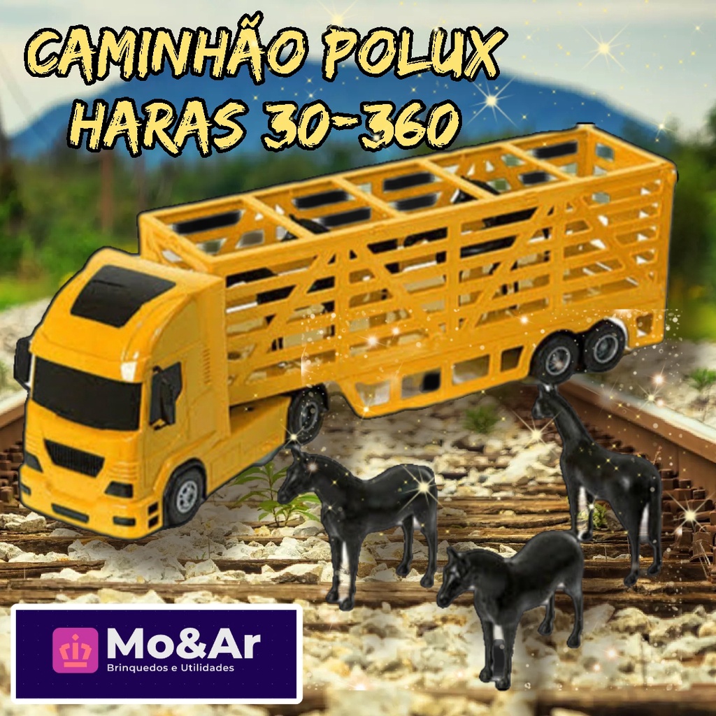 Brinquedo Caminhão 360 Pollux Com Carreta E Cavalos – Shopping Tudão