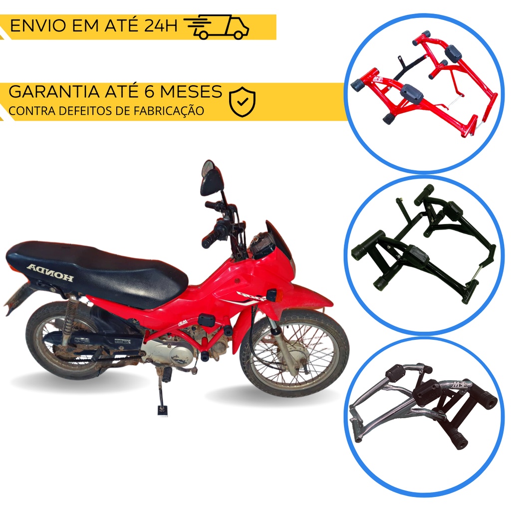 Protetor De Motor Stunt Race Honda Pop 110 Preto Brilho