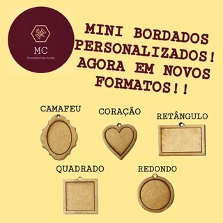 Mini Bordados Personalizados! Agora em novos formatos!