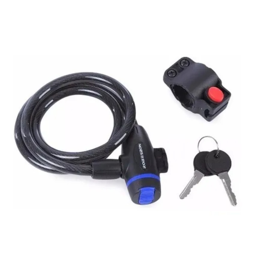 Corrente Com Cadeado Tonyon Trava Para Bicicleta + 2 Chaves