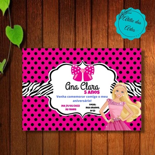 Criar convite de aniversário - Convite Barbie Party