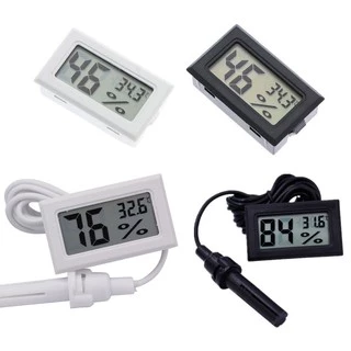 Mini LCD Digital Medidor De Umidade Termômetro Higrômetro Temperatura Monitor Testador Detector Incubadora , Preto/Branc
