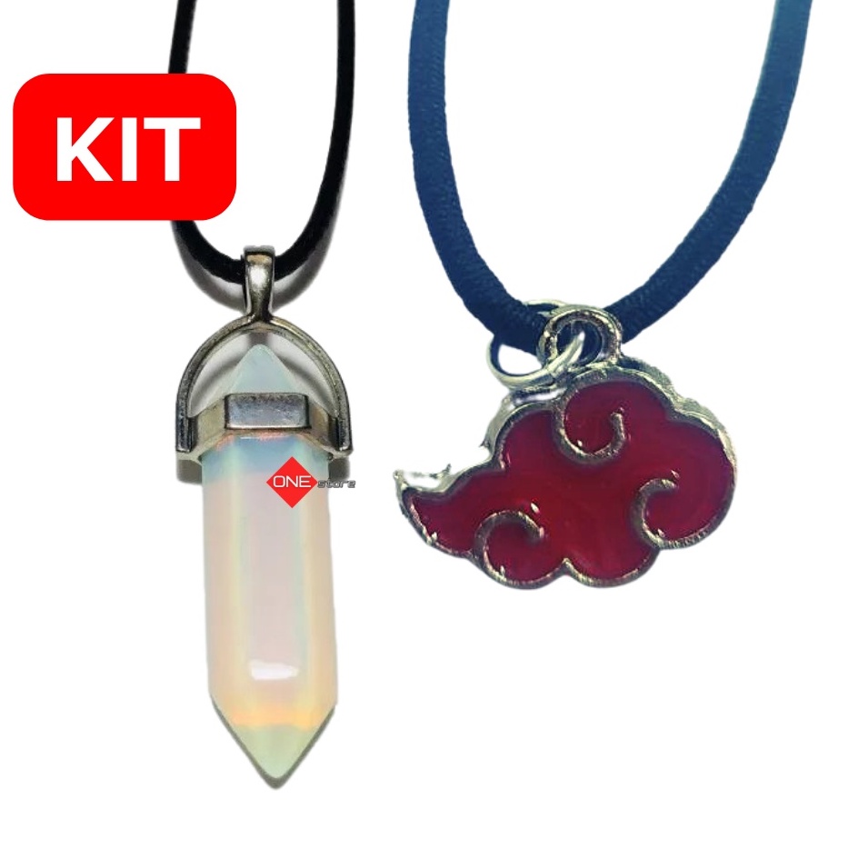 Kit Naruto Colar de Nuvem Vermelha do Anime Sasuke Itachi Akatsuki e ...
